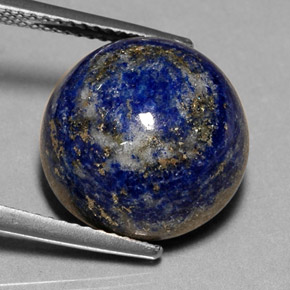 Lapislázuli azul natural de 14,91 ct, corte redondo, opaco