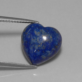 Lapislázuli azul natural de 5,89 ct, forma de corazón, opaco