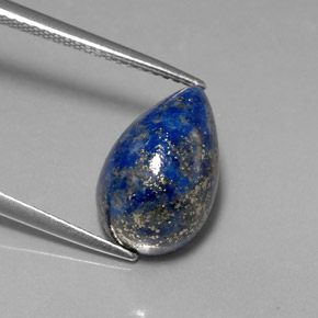 Lapislázuli azul natural de 7,60 ct, en forma de pera, opaco