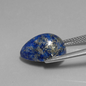 Lapislázuli azul natural de 7,60 ct, en forma de pera, opaco