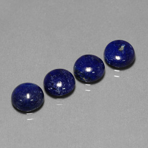 Gemas de lapislázuli azul natural de  ct, corte redondo, opaco