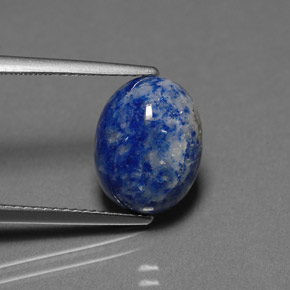 Lapislázuli azul natural de 4,59 ct, corte óvalo, opaco