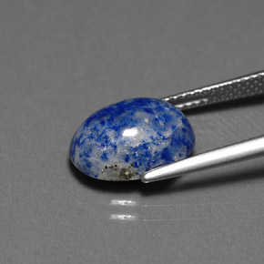 Lapislázuli azul natural de 4,59 ct, corte óvalo, opaco