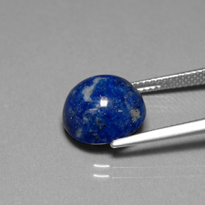 Lapislázuli azul natural de 6,65 ct, corte redondo, opaco