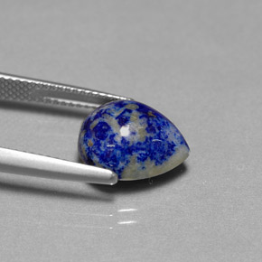 Lapislázuli azul natural de 5,38 ct, en forma de pera, opaco