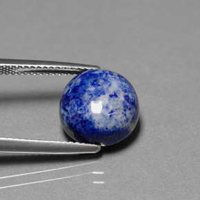 Lapislázuli azul natural de 6,13 ct, corte redondo, opaco