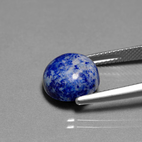 Lapislázuli azul natural de 6,13 ct, corte redondo, opaco