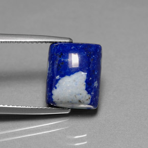 Lapislázuli azul natural de 6,92 ct, baguette, opaco