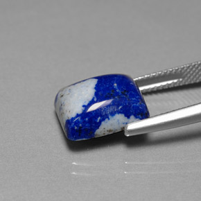 Lapislázuli azul natural de 6,92 ct, baguette, opaco
