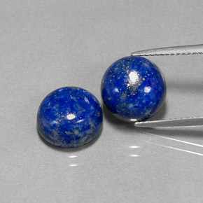 Gemas de Lapislázuli Azul real natural de  ct, Corte Redondo, Opaco
