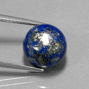 Lapislázuli azul natural de 5,87 ct, corte redondo, opaco