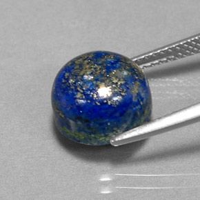 Lapislázuli azul natural de 5,87 ct, corte redondo, opaco