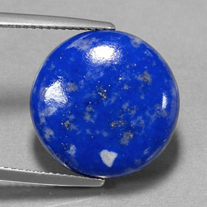 Lapislázuli azul natural de 13,36 ct, corte redondo, opaco