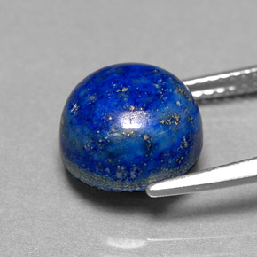 Lapislázuli azul natural de 5,24 ct, corte redondo, opaco