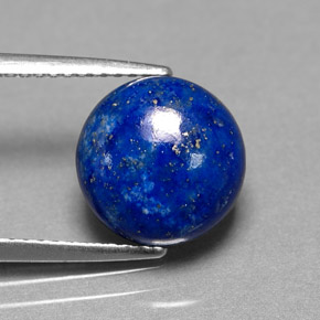 Lapislázuli azul natural de 4,10 ct, corte redondo, opaco