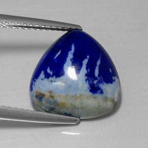 Lapislázuli azul natural de 6,82 ct, trillón, opaco