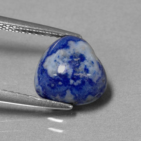Lapislázuli azul natural de 3,13 ct, forma de corazón, opaco