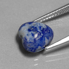 Lapislázuli azul natural de 3,13 ct, forma de corazón, opaco