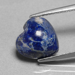 Lapislázuli azul natural de 3,85 ct, forma de corazón, opaco