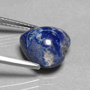 Lapislázuli azul natural de 3,85 ct, forma de corazón, opaco