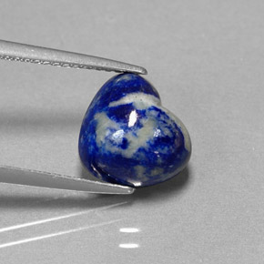 Lapislázuli azul natural de 3,39 ct, forma de corazón, opaco