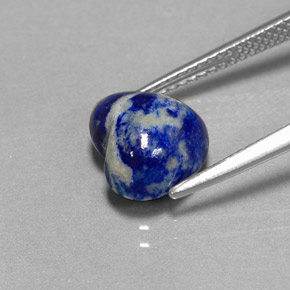 Lapislázuli azul natural de 3,39 ct, forma de corazón, opaco