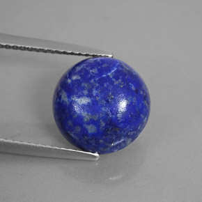 Lapislázuli Azul real natural de 5.10 ct, Corte Redondo, Opaco