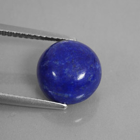 Lapislázuli azul natural de 4,33 ct, corte redondo, opaco