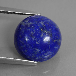 Lapislázuli azul natural de 6,14 ct, corte redondo, opaco