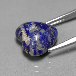 Lapislázuli azul natural de 4,82 ct, forma de corazón, opaco