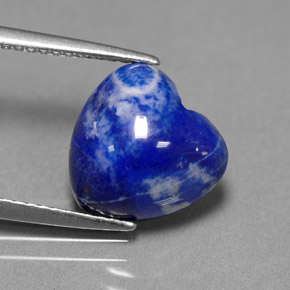 Lapislázuli azul natural de 4,42 ct, forma de corazón, opaco
