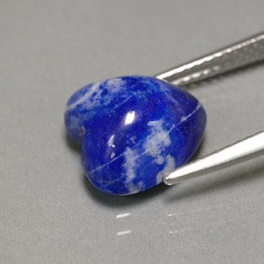 Lapislázuli azul natural de 4,42 ct, forma de corazón, opaco