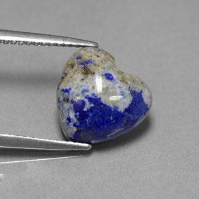 Lapislázuli azul natural de 4,45 ct, forma de corazón, opaco