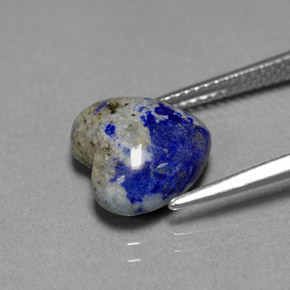 Lapislázuli azul natural de 4,45 ct, forma de corazón, opaco