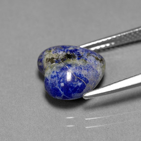 Lapislázuli azul natural de 4,25 ct, forma de corazón, opaco