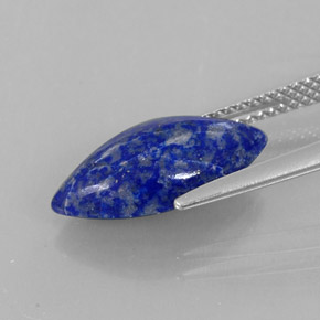Lapislázuli azul natural de 3,29 ct, marquesa, opaco