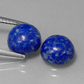 Gemas de lapislázuli azul natural de  ct, corte redondo, opaco