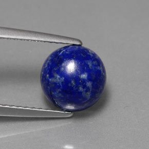 Lapislázuli azul natural de 2,66 ct, corte redondo, opaco