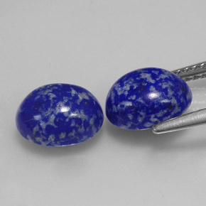 Gemas de lapislázuli azul natural de  ct, corte óvalo, opaco