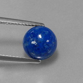 Lapislázuli azul natural de 3,61 ct, corte redondo, opaco