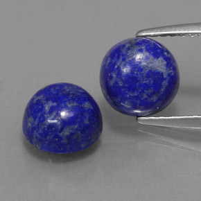 Gemas de lapislázuli azul natural de  ct, corte redondo, opaco