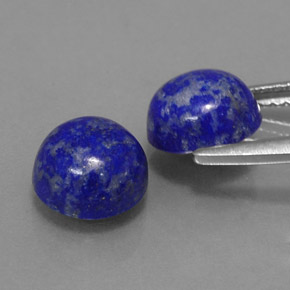 Gemas de lapislázuli azul natural de  ct, corte redondo, opaco
