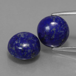 Gemas de lapislázuli azul natural de  ct, corte redondo, opaco