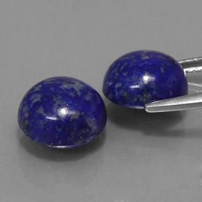 Gemas de lapislázuli azul natural de  ct, corte redondo, opaco