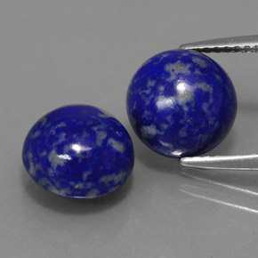 Gemas de lapislázuli azul natural de  ct, corte redondo, opaco
