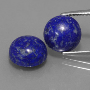 Gemas de lapislázuli azul natural de  ct, corte redondo, opaco