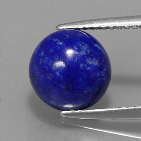 Lapislázuli azul natural de 3,59 ct, corte redondo, opaco