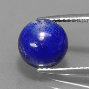 Lapislázuli azul natural de 3,53 ct, corte redondo, opaco