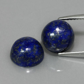 Gemas de lapislázuli azul natural de  ct, corte redondo, opaco