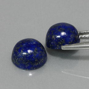 Gemas de lapislázuli azul natural de  ct, corte redondo, opaco